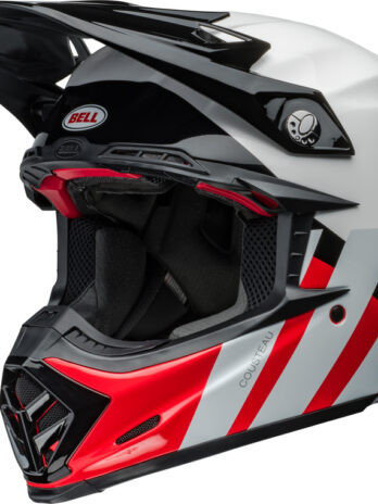 Casque BELL Moto-9S Flex – Hello Cousteau Stripes Gloss White/Red