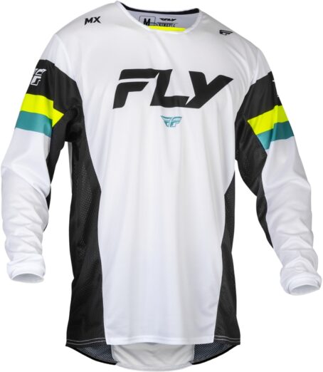 Maillot FLY RACING Kinetic Prix - blanc/noir/Hi-Vis