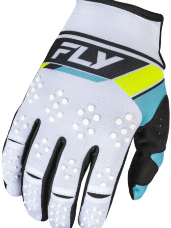 Gants FLY RACING Kinetic Prix – blanc/noir/Hi-Vis