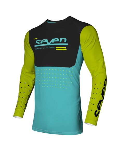 Maillot SEVEN Vox Aperture - jaune fluo/bleu