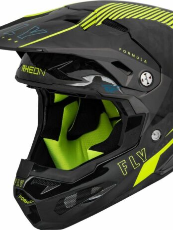 Casque FLY RACING Formula Carbone Tracer Jaune Fluo/Noir L