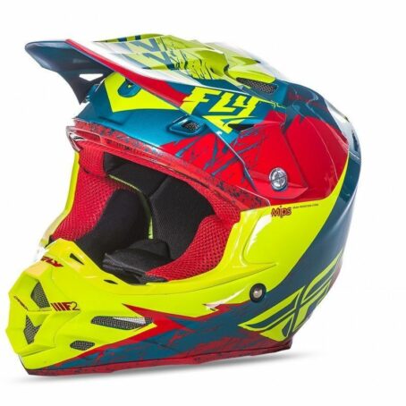 Casque FLY RACING F2 Carbon Mips Retrospec 2017 Rouge/Hi-Vizion S