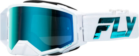 Masque FLY RACING Zone Elite blanc/teal - écran teal/bleu ciel