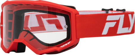 Masque FLY RACING Focus rouge/blanc - écran clair