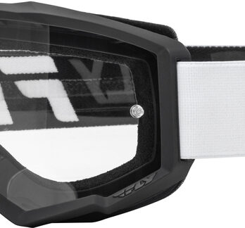 Masque FLY RACING Focus blanc/noir – écran clair