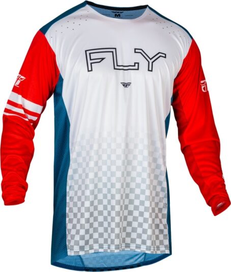 Maillot vélo FLY RACING Rayce - rouge/blanc/bleu