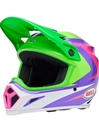 Casque BELL MX-9 Mips – Jackal Gloss Hi-Viz Green/Purple