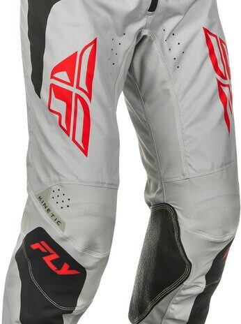 Pantalon FLY RACING Kinetic SYM – gris clair/rouge/noir