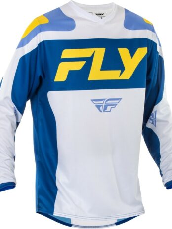 Maillot FLY RACING F-16 – blanc/bleu foncé/jaune