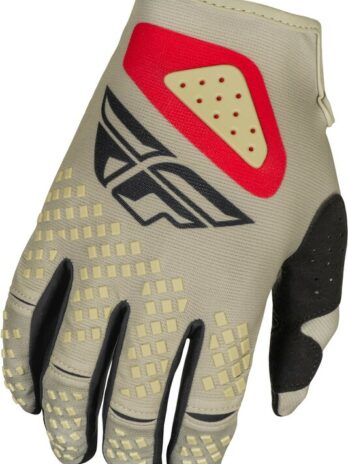 Gants FLY RACING Kinetic SYM – gris clair/rouge/noir