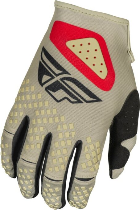 Gants FLY RACING Kinetic SYM - gris clair/rouge/noir