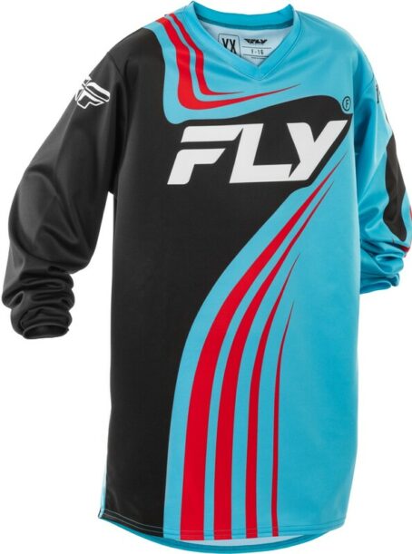 Maillot enfant FLY RACING F-16 - cyan/noir/rouge