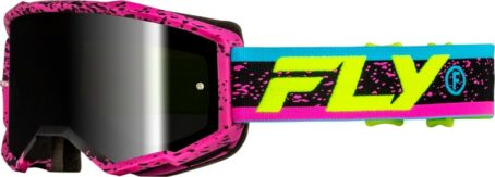 Masque FLY RACING Zone rose/noir - écran noir fumé