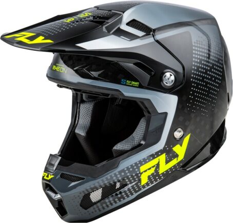 Casque FLY RACING Formula S Carbon Protocol - noir carbone/gris/Hi-Vis