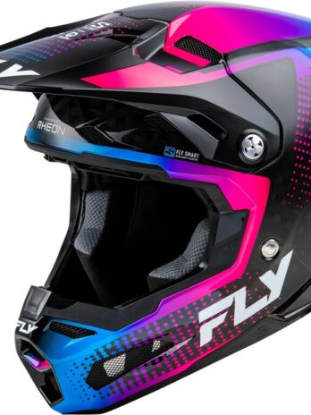 Casque FLY RACING Formula S Carbon Protocol – noir carbone/bleu/rose