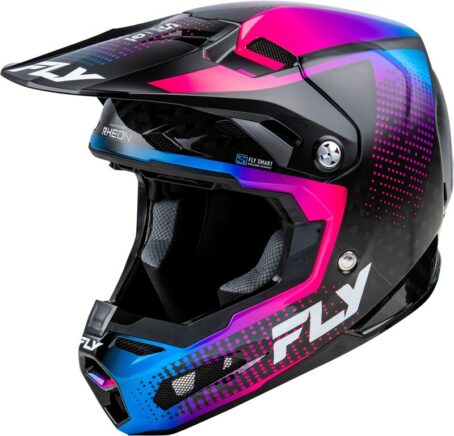 Casque FLY RACING Formula S Carbon Protocol - noir carbone/bleu/rose