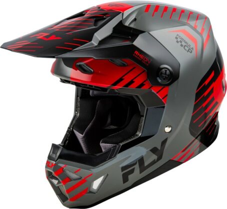 Casque FLY RACING Formula CP Slice - gris/rouge/noir