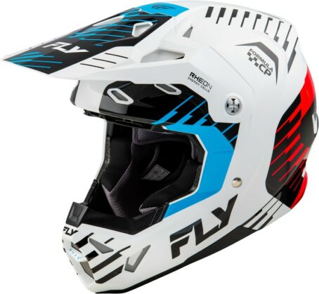 Casque FLY RACING Formula CP Slice - blanc/rouge/cyan